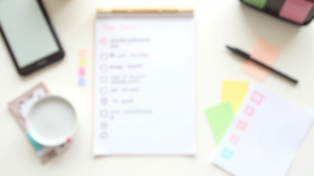 Três tipos diferentes de listas de tarefas dispostas lado a lado: digital, papel, e com cores